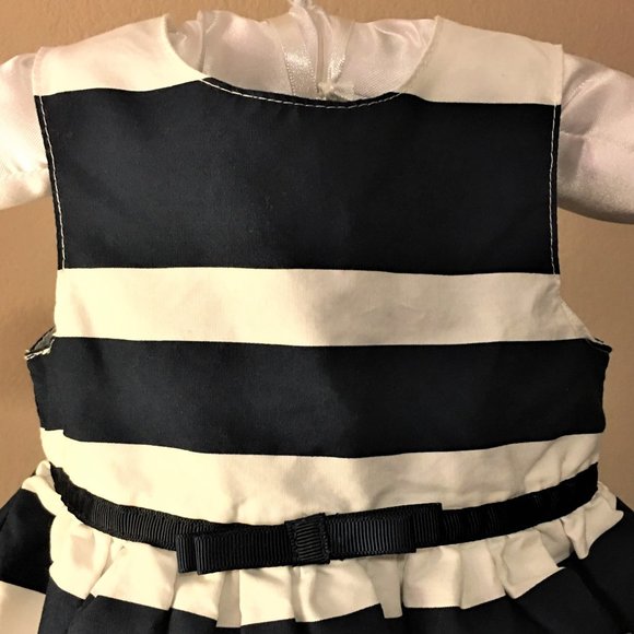 PRIMARK "Made with Love" Navy & White Dress   3-6M - Picture 3 of 12